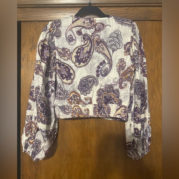 Adorable! Band of the Free Mirabelle Cream Purple Paisley Lace Crop Top New!! - Picture 4 of 8